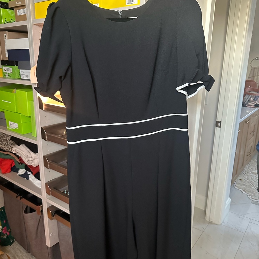 Elegant Black Jumpsuit with White Accents